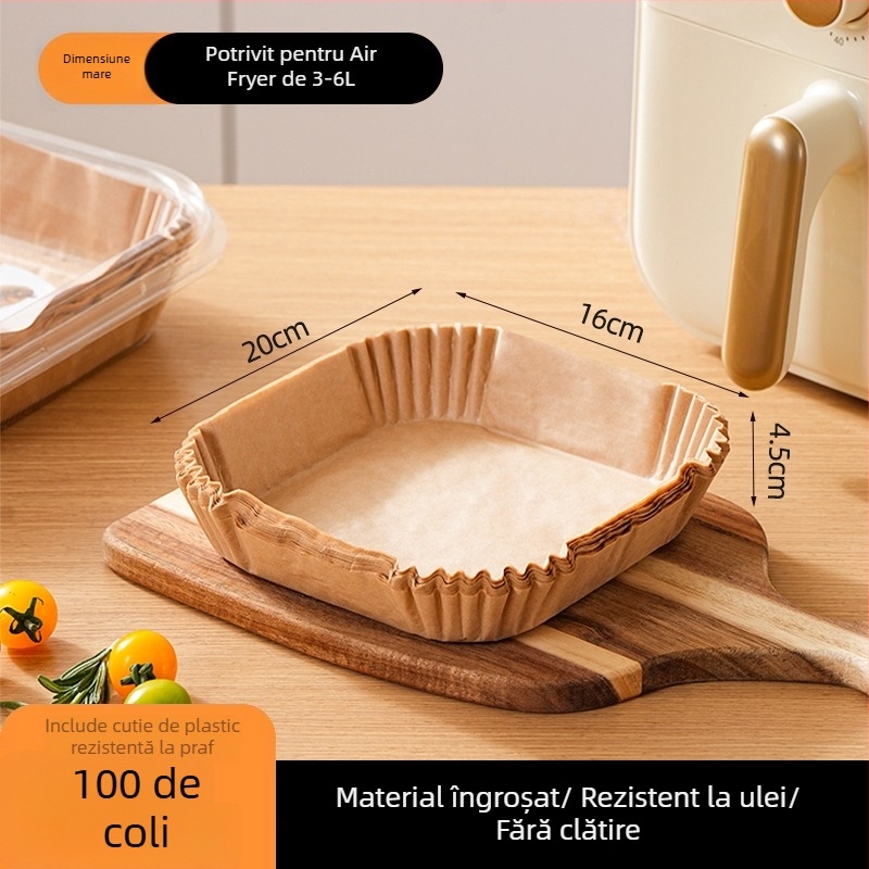 Hârtie pentru Air Fryer, groasă, antiaderentă, rezistentă la ulei și apă, fără spălare, protecție pentru oale de gătit acasă