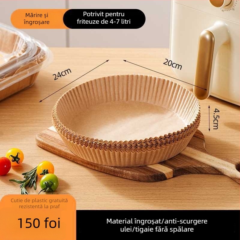 Hârtie pentru Air Fryer, groasă, antiaderentă, rezistentă la ulei și apă, fără spălare, protecție pentru oale de gătit acasă
