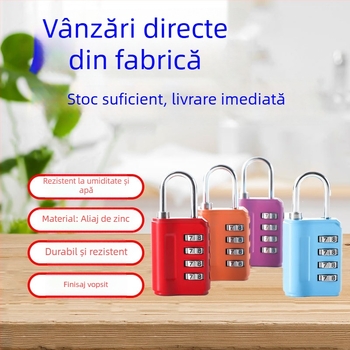 Încuietoare mecanică cu cifre colorate, patru cifre, pentru cămine studențești, săli de sport, apartamente, dulapuri și bagaje