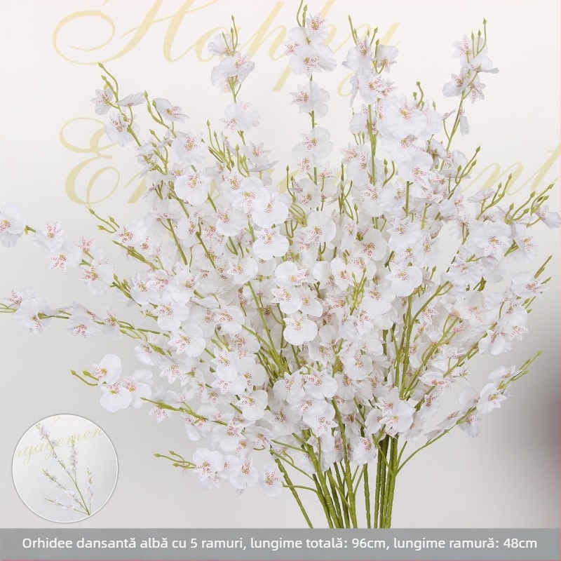 Orhidee artificială dansantă din mătase — aranjament floral de nuntă pentru tavan, decor de culoar și centru de masă