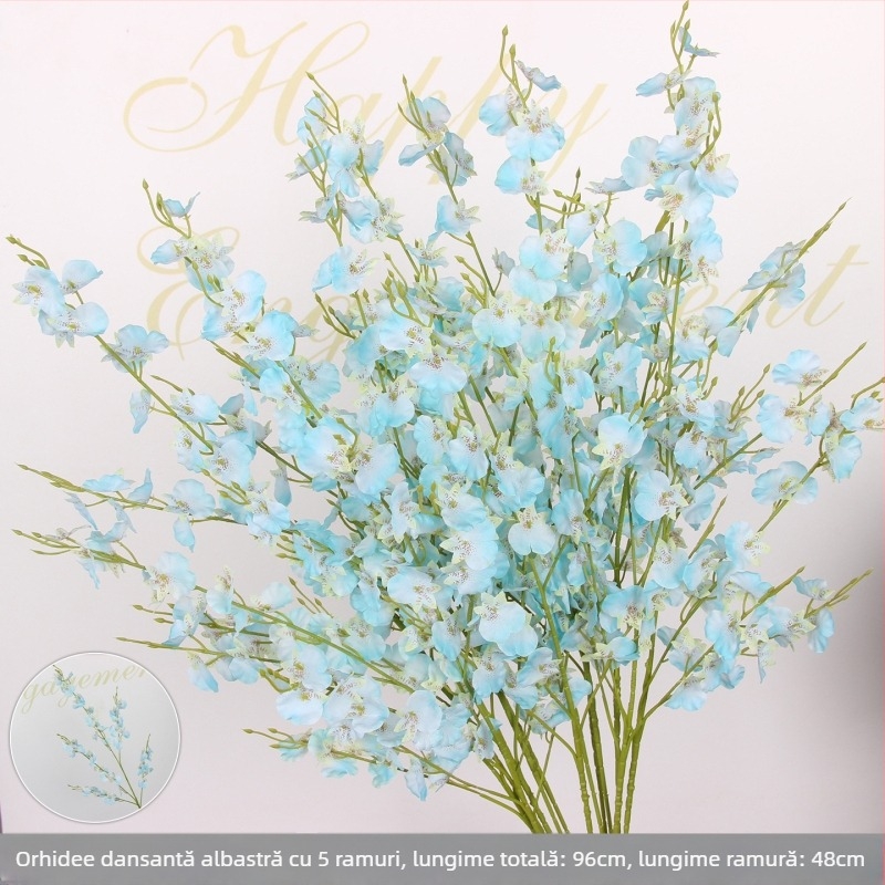 Orhidee artificială dansantă din mătase — aranjament floral de nuntă pentru tavan, decor de culoar și centru de masă