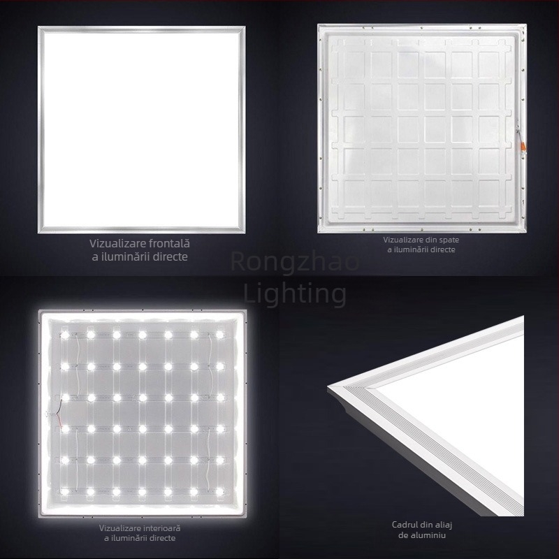Lumină de tavan plată 600x600, plafon din gips, 110V tensiune largă, panou din aluminiu integrat 60x60, montaj încadrat
