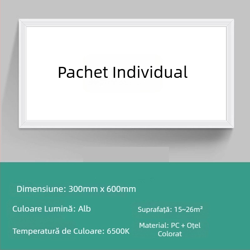 Panou LED încastrat în tavan 300x300 mm, panou plat pentru bucătărie și baie, iluminare încastrată în tavan, panou din aluminiu