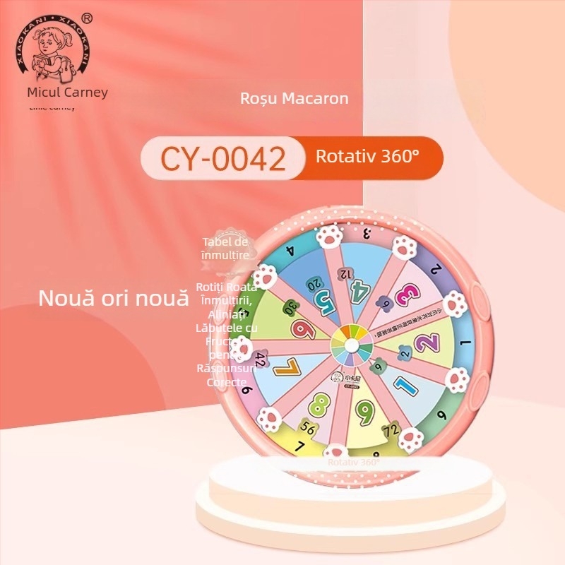 Little Cani – instrument educațional pentru tabla înmulțirii, copii: 99 formule, disc rotativ pentru descompunere, Volumul 1, matematică orală și abac