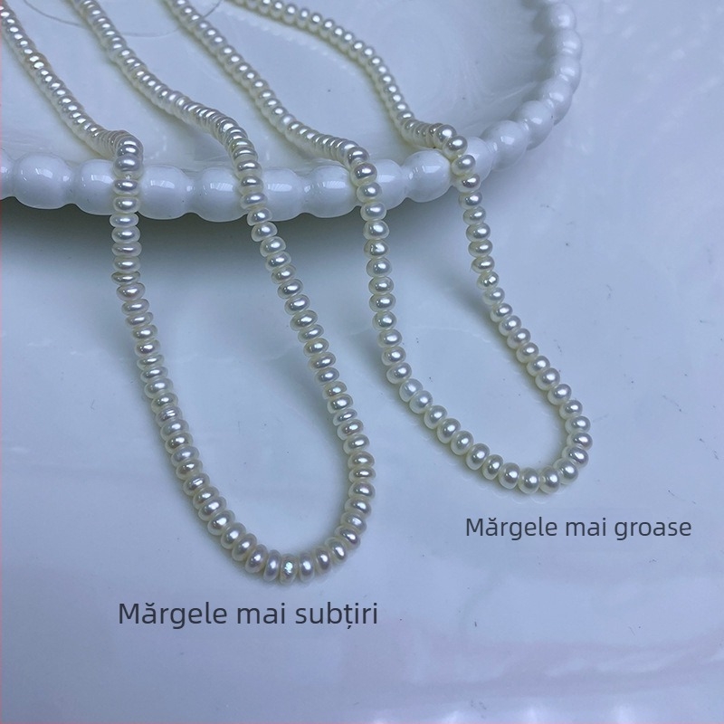 3-4 mm mărgele plate din perle de apă dulce naturale pentru bijuterii DIY - mărgele libere pentru colier