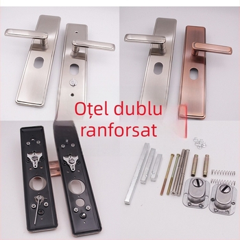 Mâner de ușă din oțel, cu două fețe, pentru uși de securitate, panou îngroșat — mâner multifuncțional pentru uz casnic