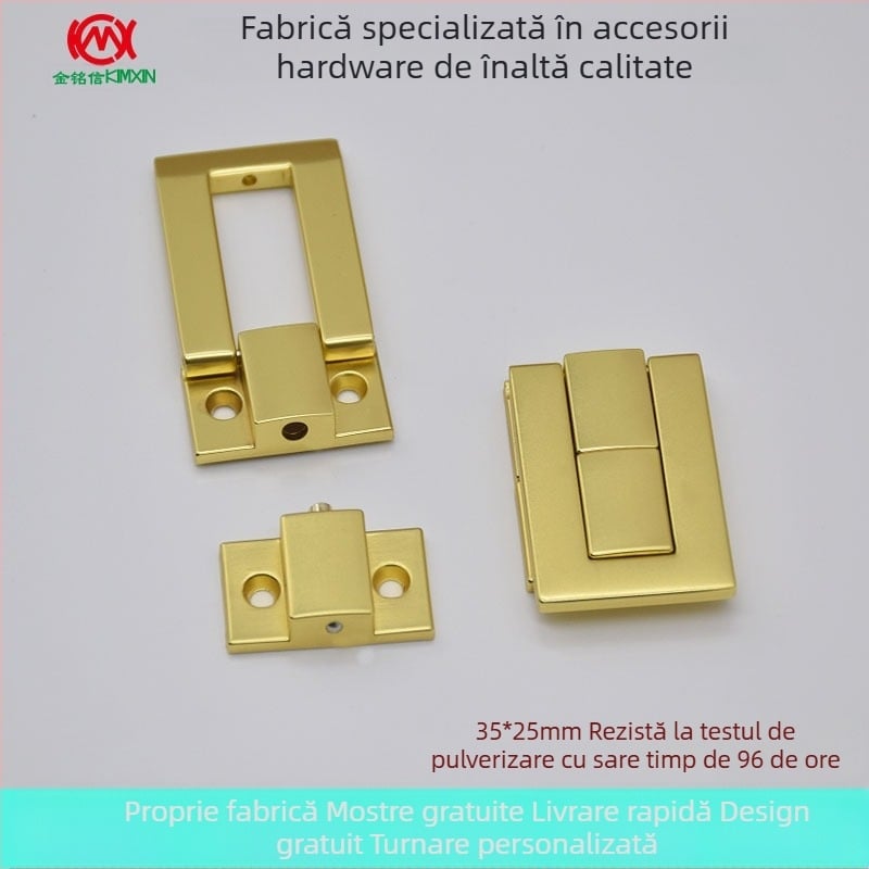 Încuțiune din aliaj de zinc cu cataramă în formă de soare, 35x25, cutie din lemn pentru ambalare, accesorii metalice pentru încuietori