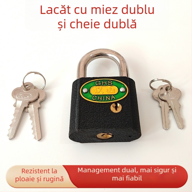 Hanshan lacăt cu două cilindri pentru gestionare în doi — lacăt de securitate pentru depozit și stație de carburanți