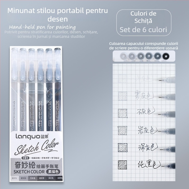 Set Blue Fruit pentru notebook: capacitate mare, pixuri gel pentru notițe, marker de evidențiere, vârf fin