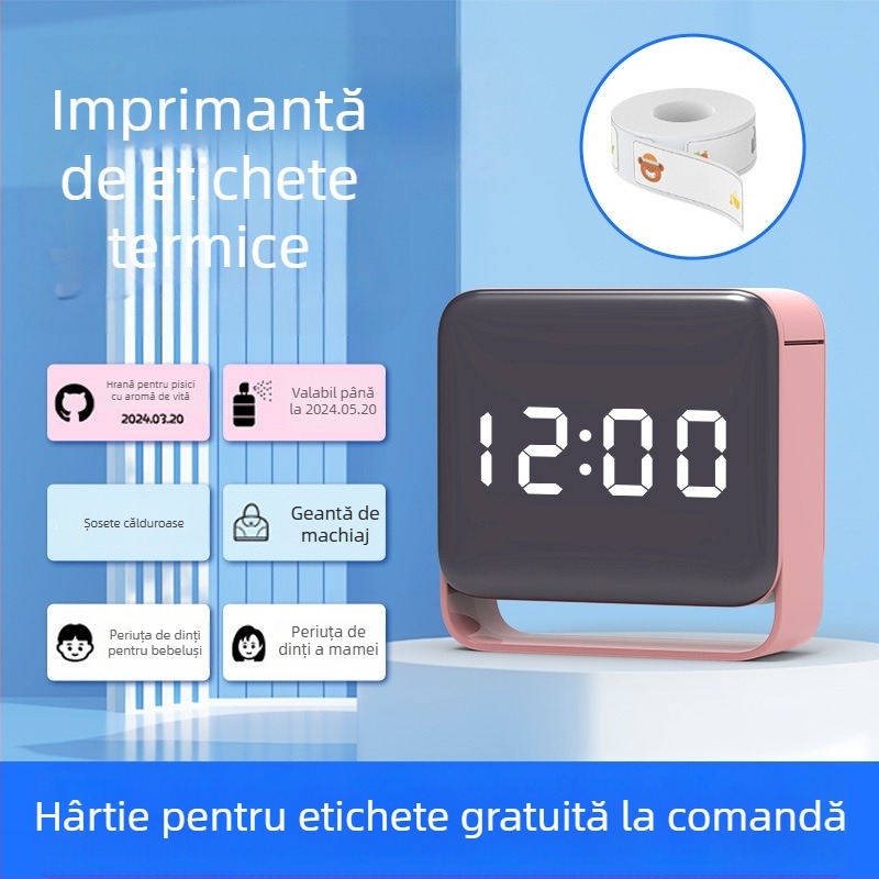 Imprimantă termică pentru etichete de preț și etichete de îmbrăcăminte, portabilă, Bluetooth
