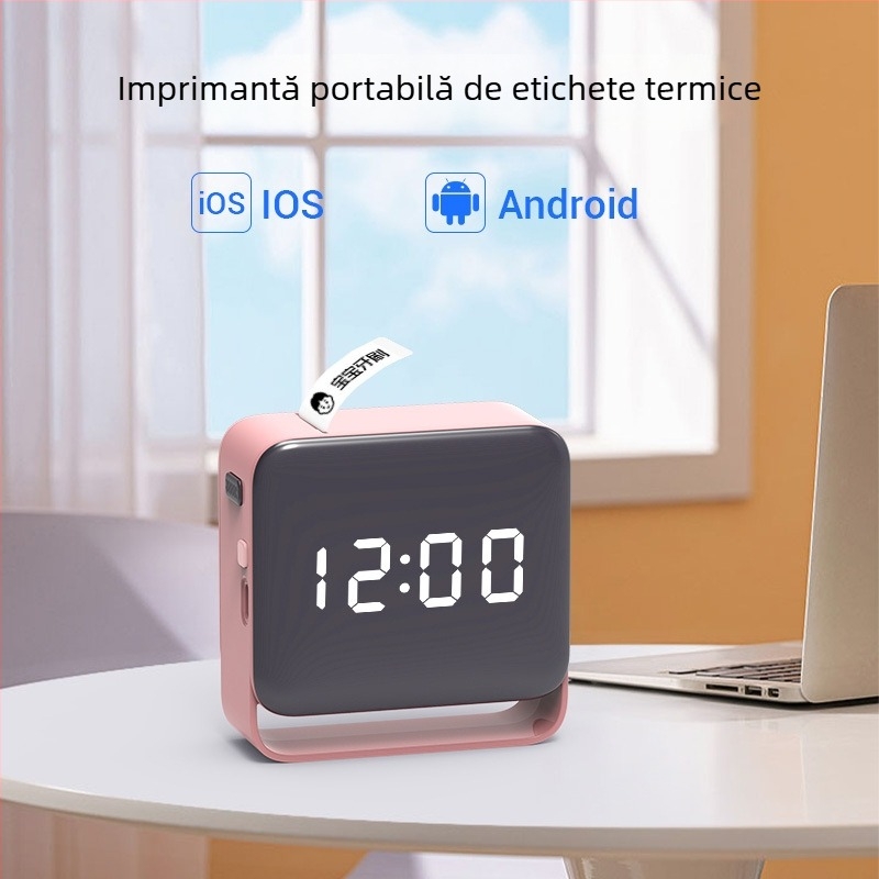 Imprimantă termică pentru etichete de preț și etichete de îmbrăcăminte, portabilă, Bluetooth