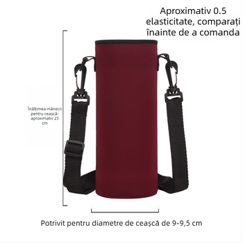 Husă pentru cană cu curea crossbody, capacitate mare, izolație pentru sticlă de apă
