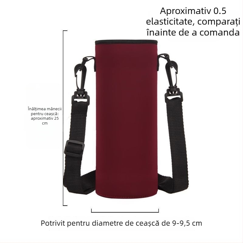 Husă pentru cană cu curea crossbody, capacitate mare, izolație pentru sticlă de apă