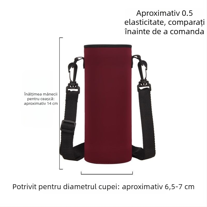 Husă pentru cană cu curea crossbody, capacitate mare, izolație pentru sticlă de apă