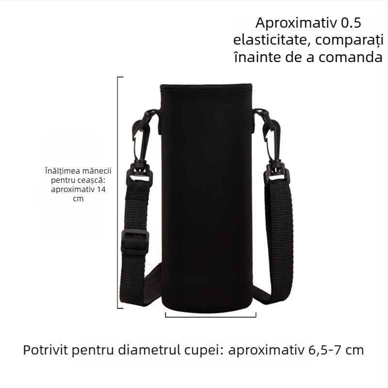 Husă pentru cană cu curea crossbody, capacitate mare, izolație pentru sticlă de apă