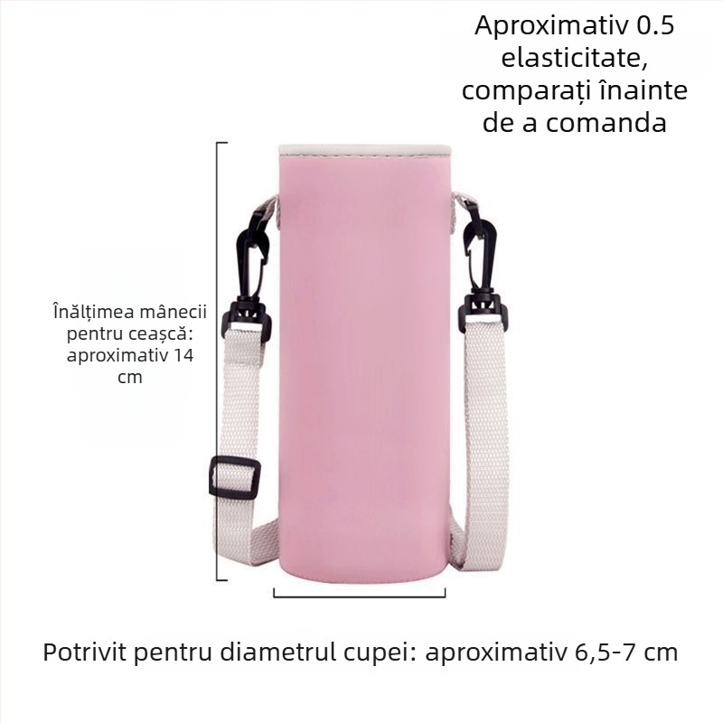 Husă pentru cană cu curea crossbody, capacitate mare, izolație pentru sticlă de apă