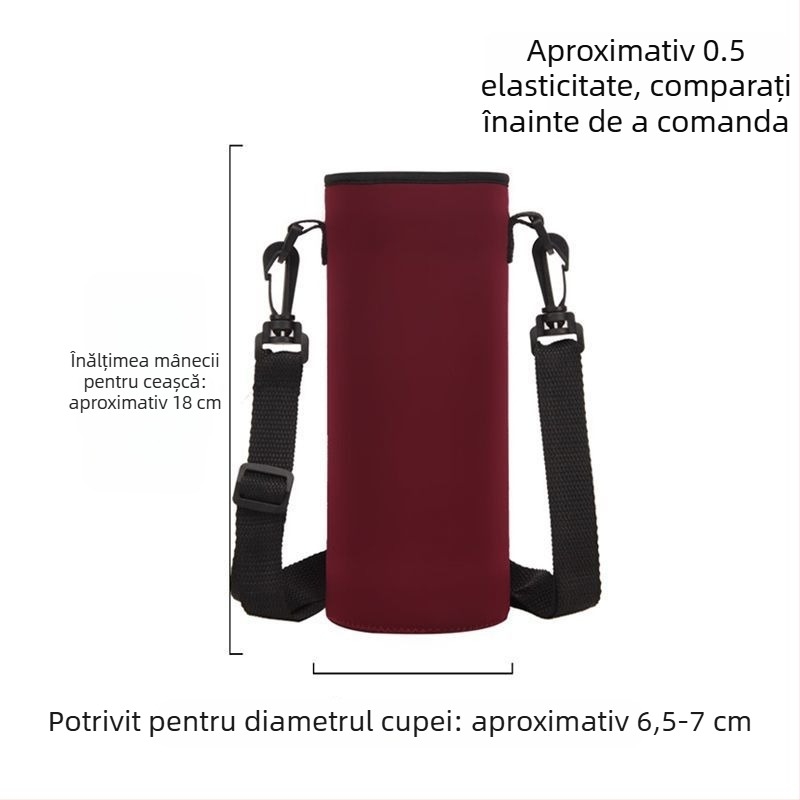 Husă pentru cană cu curea crossbody, capacitate mare, izolație pentru sticlă de apă