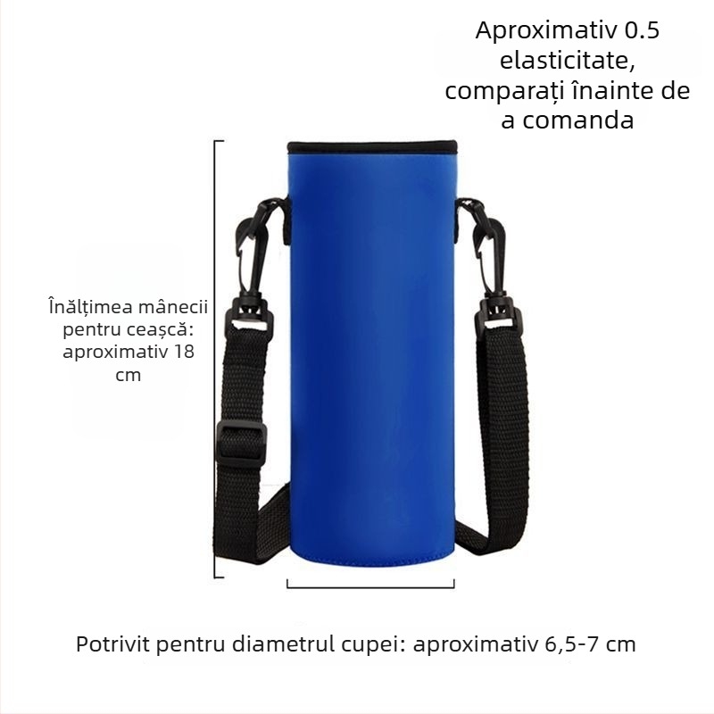 Husă pentru cană cu curea crossbody, capacitate mare, izolație pentru sticlă de apă