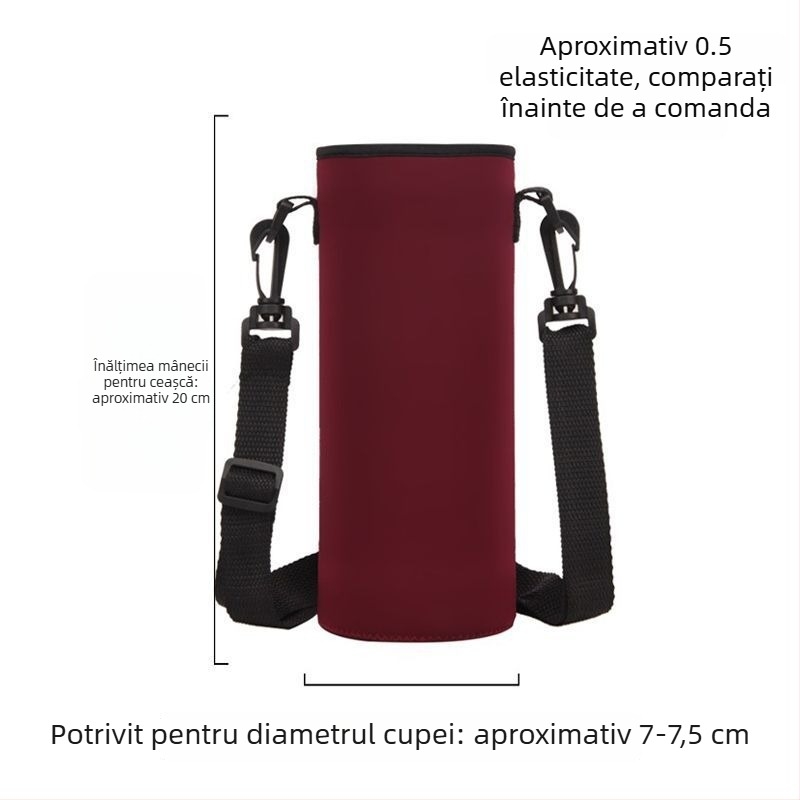 Husă pentru cană cu curea crossbody, capacitate mare, izolație pentru sticlă de apă