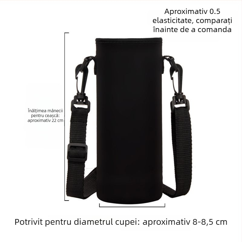 Husă pentru cană cu curea crossbody, capacitate mare, izolație pentru sticlă de apă
