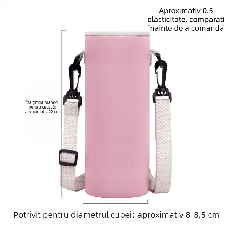 Husă pentru cană cu curea crossbody, capacitate mare, izolație pentru sticlă de apă