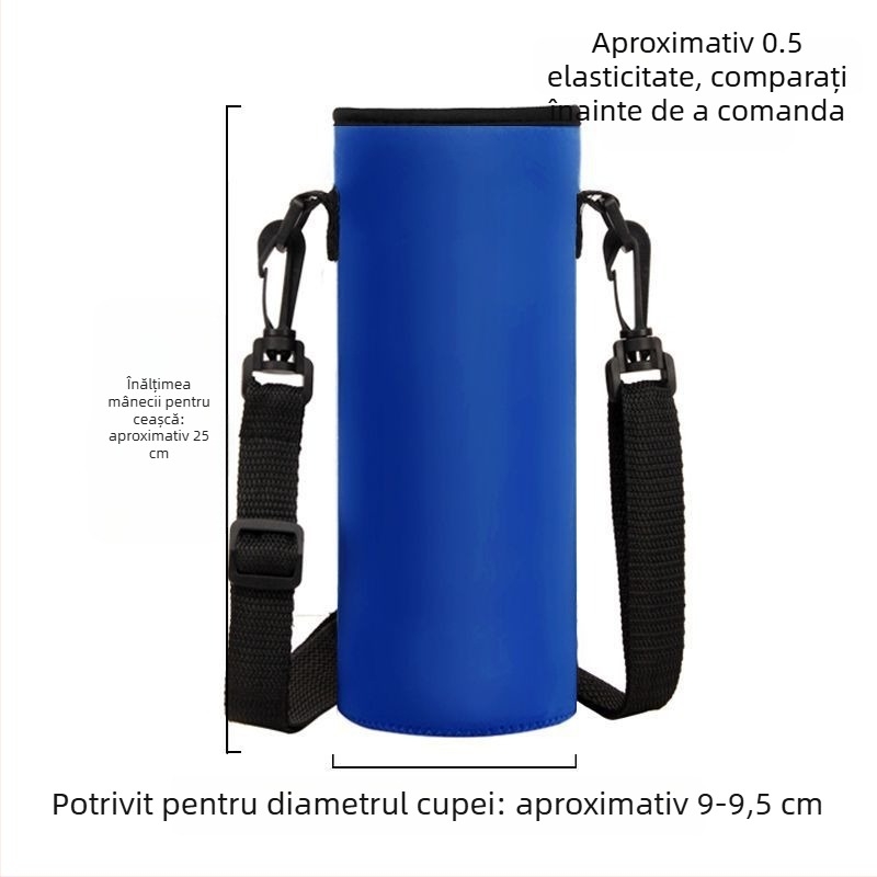 Husă pentru cană cu curea crossbody, capacitate mare, izolație pentru sticlă de apă
