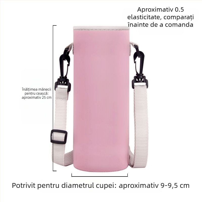 Husă pentru cană cu curea crossbody, capacitate mare, izolație pentru sticlă de apă