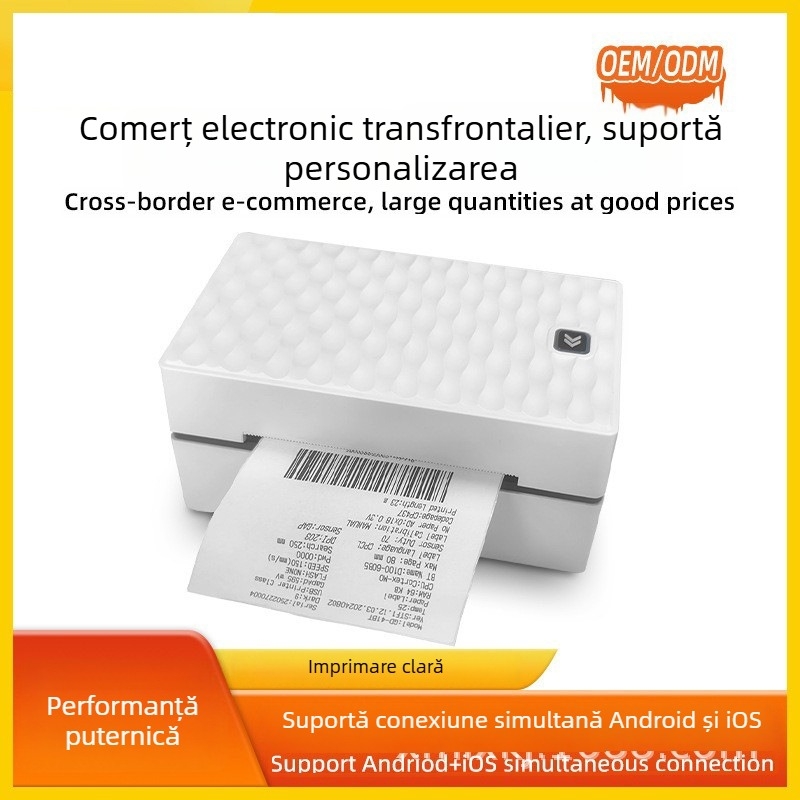 Imprimantă termică Bluetooth pentru etichete de 4 inch, avize electronice și etichete pentru haine