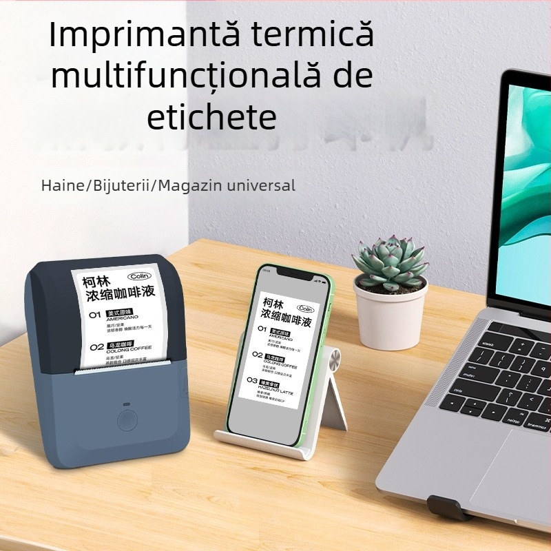 Imprimantă portabilă de etichete Y50, Bluetooth, imprimare termică – etichete de preț și etichete mici, personalizare