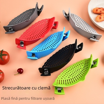 Clip silicon pentru marginea oalei, filtru pentru legume și paste, separator anti-stropire