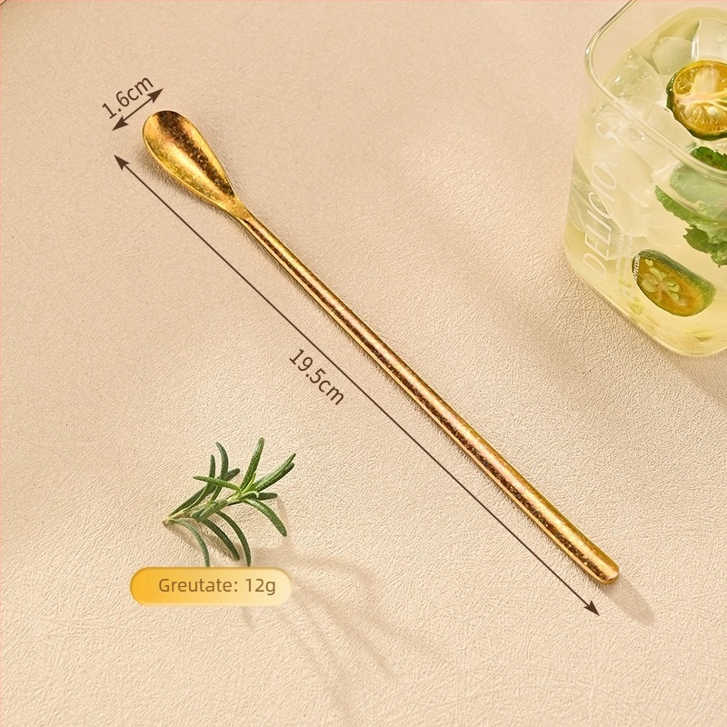 Lingură de amestec din titan cu mâner lung – pentru cocktail, gheață colorată, cafea și ceai cu lapte