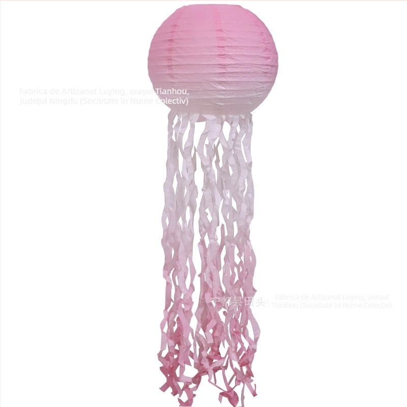 Lanterne din hârtie în formă de meduză, temă Ocean, decor pentru ziua de naștere a sirenei, lanterne suspendate colorate