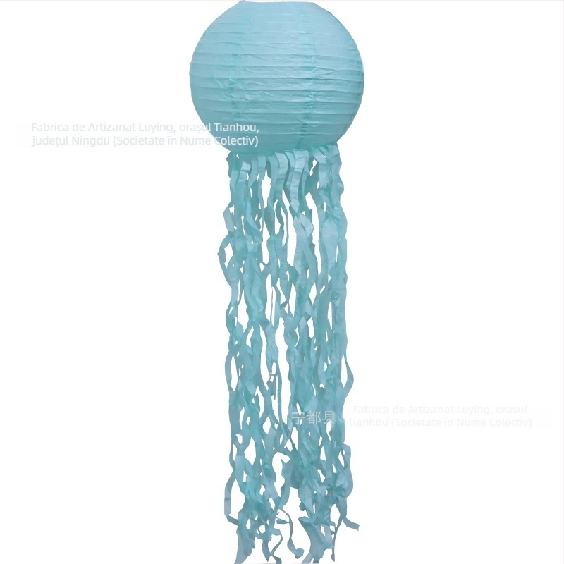 Lanterne din hârtie în formă de meduză, temă Ocean, decor pentru ziua de naștere a sirenei, lanterne suspendate colorate