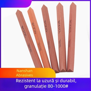 Bandă triunghiulară abrazivă pentru șlefuire și lustruire, 12×150 mm, corund roșu