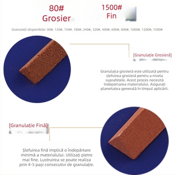Bandă triunghiulară abrazivă pentru șlefuire și lustruire, 12×150 mm, corund roșu