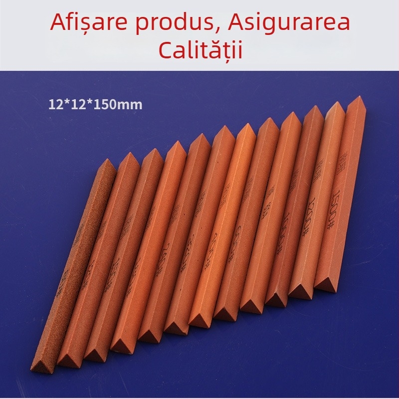 Bandă triunghiulară abrazivă pentru șlefuire și lustruire, 12×150 mm, corund roșu