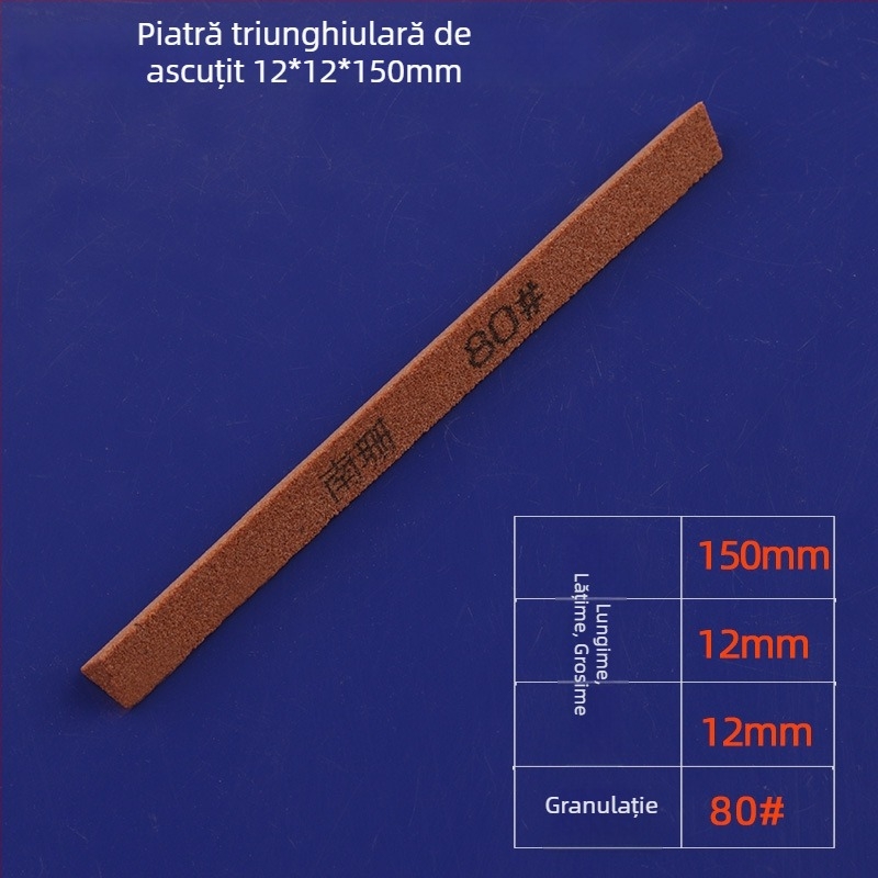 Bandă triunghiulară abrazivă pentru șlefuire și lustruire, 12×150 mm, corund roșu