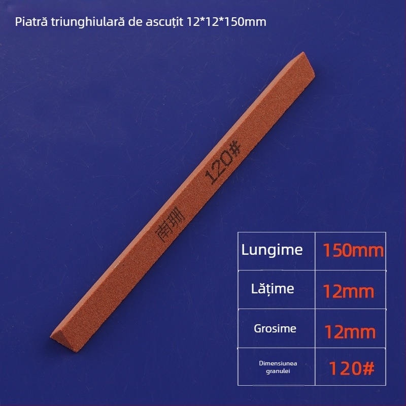 Bandă triunghiulară abrazivă pentru șlefuire și lustruire, 12×150 mm, corund roșu