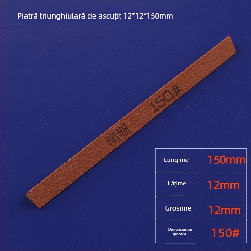 Bandă triunghiulară abrazivă pentru șlefuire și lustruire, 12×150 mm, corund roșu