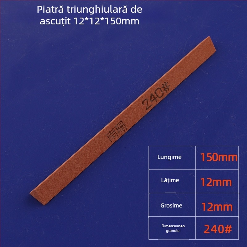 Bandă triunghiulară abrazivă pentru șlefuire și lustruire, 12×150 mm, corund roșu