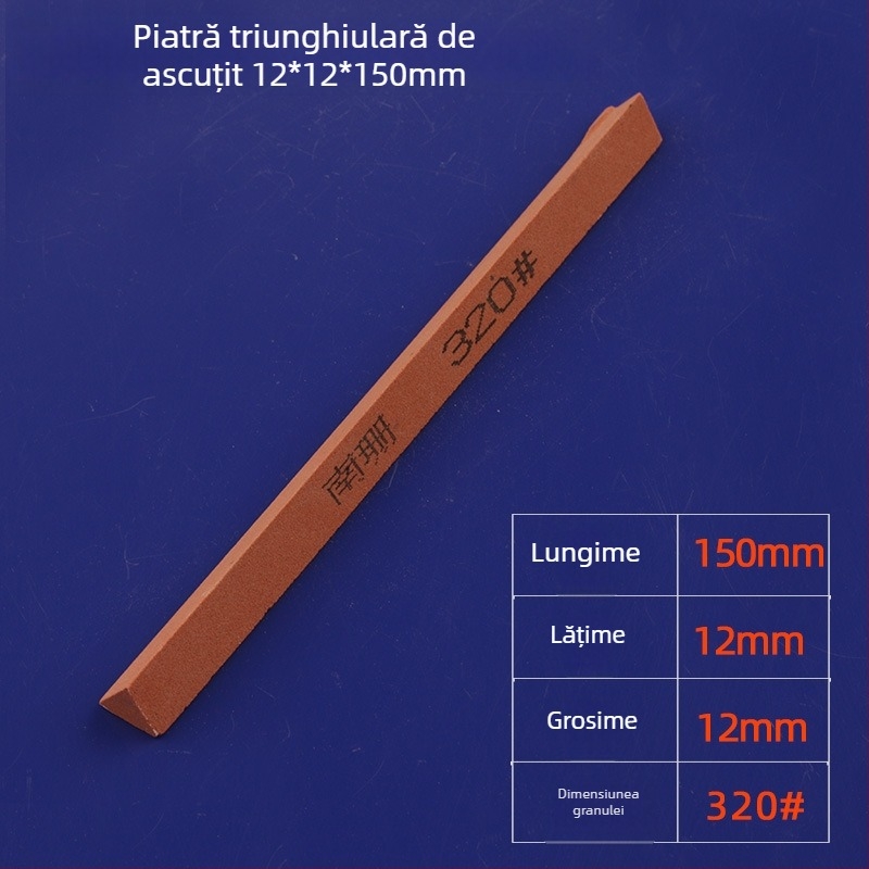 Bandă triunghiulară abrazivă pentru șlefuire și lustruire, 12×150 mm, corund roșu