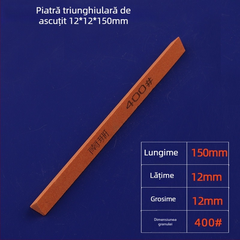 Bandă triunghiulară abrazivă pentru șlefuire și lustruire, 12×150 mm, corund roșu