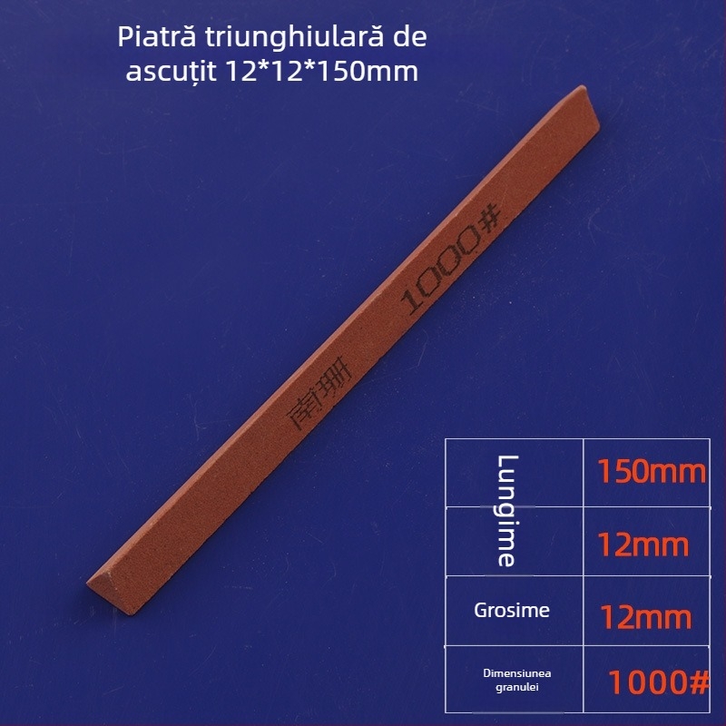 Bandă triunghiulară abrazivă pentru șlefuire și lustruire, 12×150 mm, corund roșu
