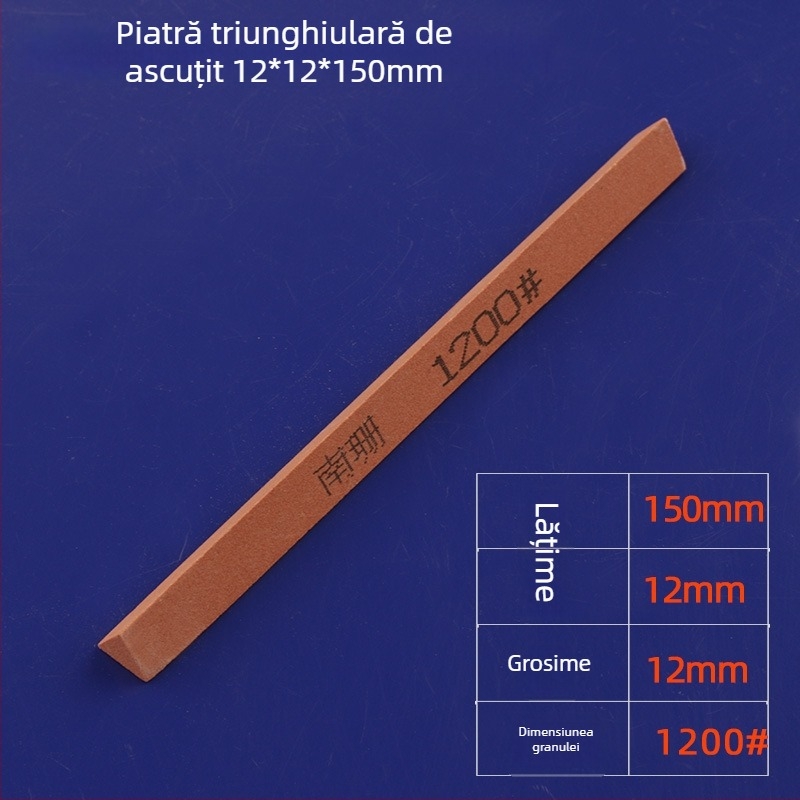 Bandă triunghiulară abrazivă pentru șlefuire și lustruire, 12×150 mm, corund roșu