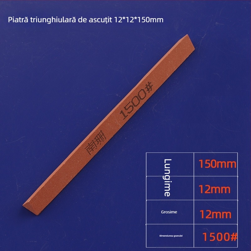 Bandă triunghiulară abrazivă pentru șlefuire și lustruire, 12×150 mm, corund roșu