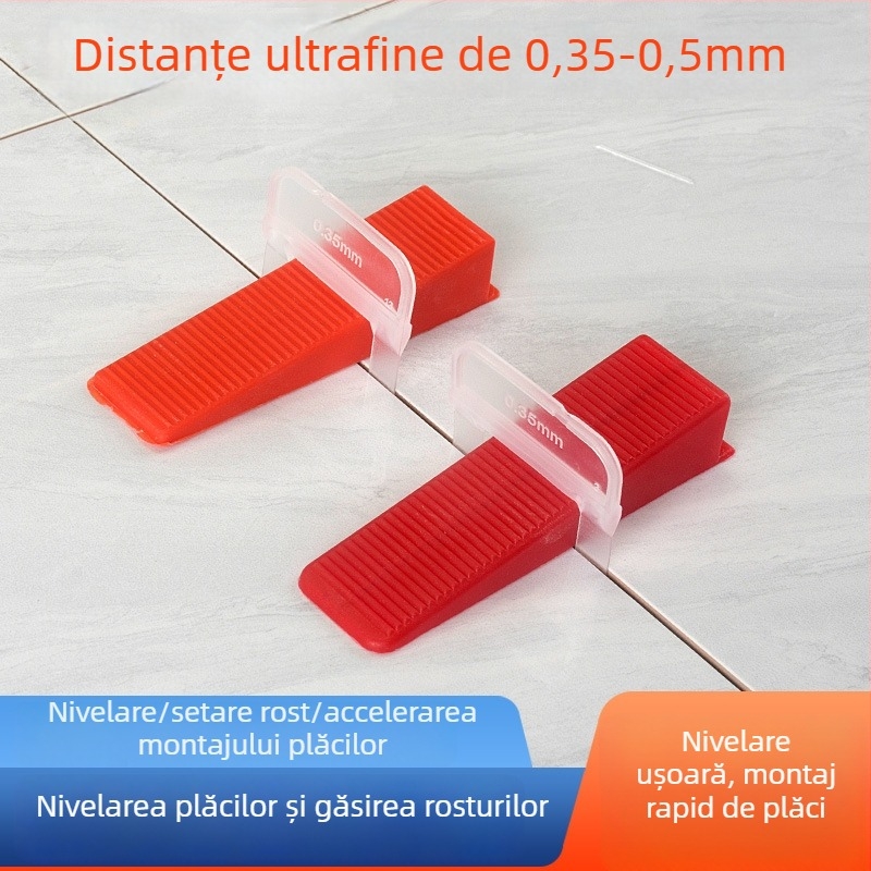 Nivelator de plăci ceramice, model de lux, cu canal ultra-fin, asistent pentru montajul plăcilor de podea, bază solidă 0,35 mm, 0,5 mm