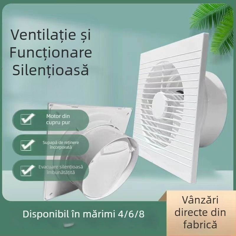 Ventilator de evacuare pentru baie și bucătărie, ventilație puternică pentru uz casnic