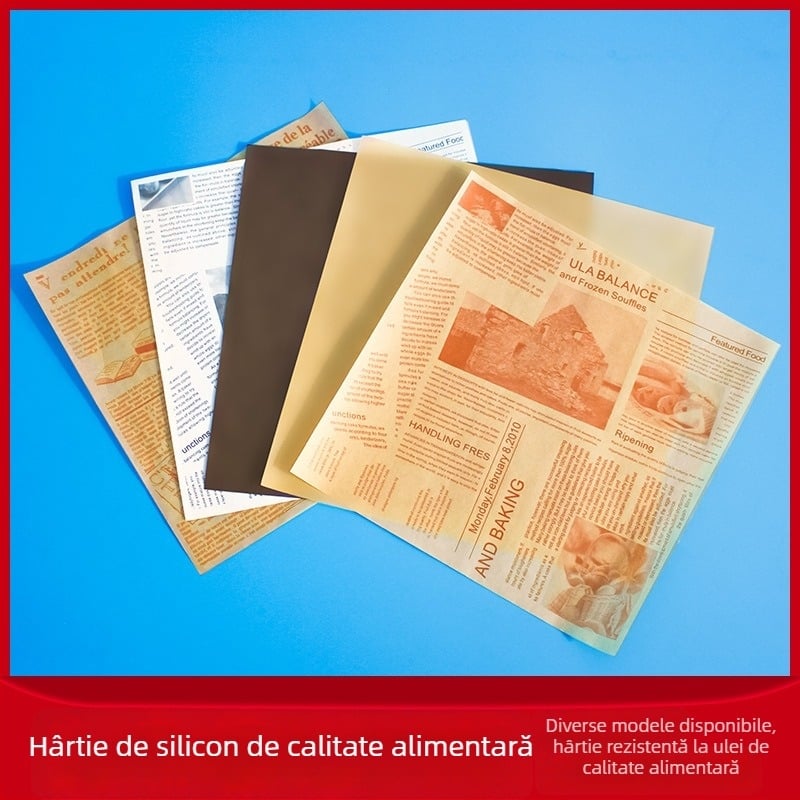 Hârtie de copt cu acoperire de ceară, de calitate alimentară, 40 g/m², rezistentă la ulei, pentru pâine, prăjituri și burgeri