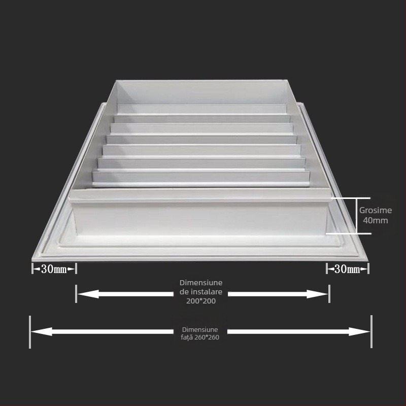 Grilă de ieșire a aerului din aliaj de aluminiu, lamelată, cu un singur strat, pentru ventilația centrală, reglabilă pentru atelier fără praf