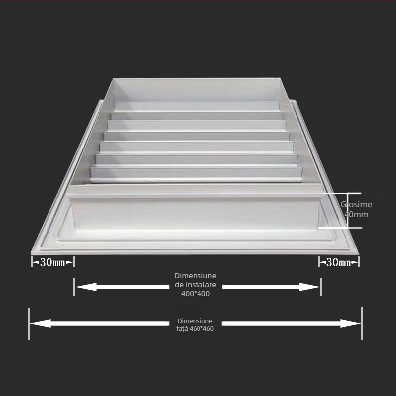 Grilă de ieșire a aerului din aliaj de aluminiu, lamelată, cu un singur strat, pentru ventilația centrală, reglabilă pentru atelier fără praf